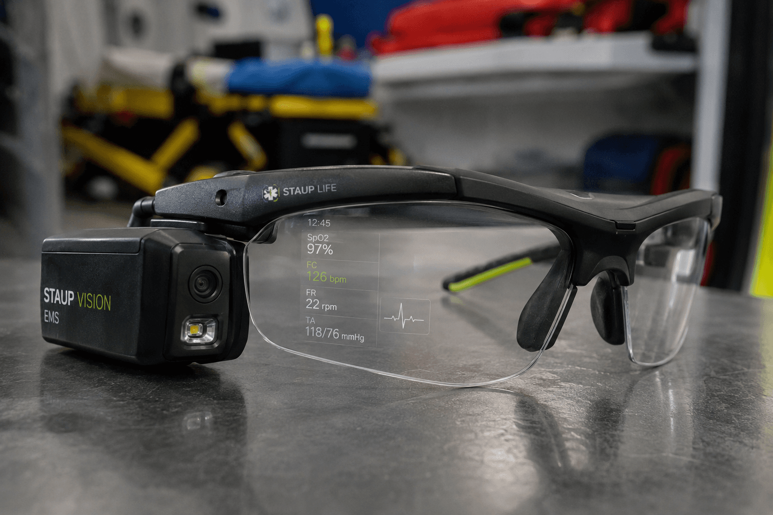 Protótipo visual de smart glasses STaUP Vision para simulação pré-hospitalar